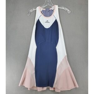 ADIDAS Stella McCartney Tennis Dress Sz Medium Pink Navy Back Zip